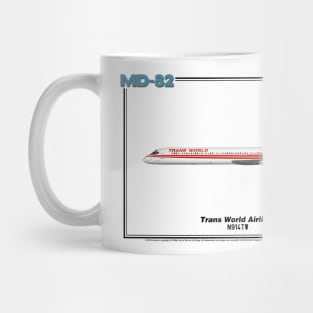 McDonnell Douglas MD-82 - Trans World Airlines (Art Print) Mug